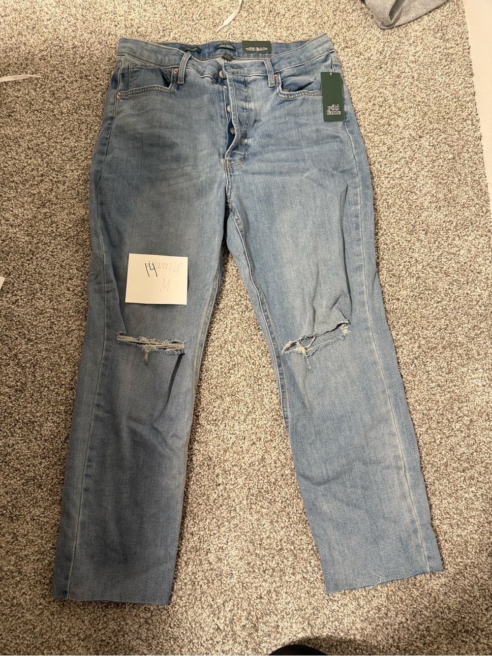 wild fable Light Blue Distressed Boyfriend Jeans